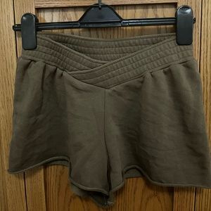 Brown Crossover Sweat Shorts